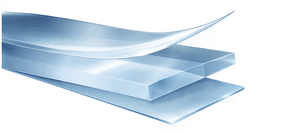 Illustration of the clearcoat, TPU and adhesive layers