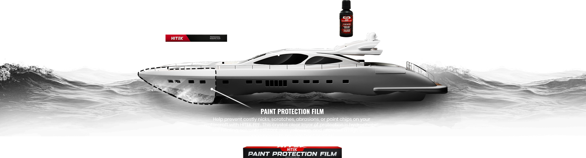 Luxury yacht protected by HITEK marine films