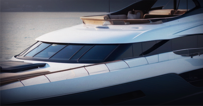 Yacht with marine window tint film
