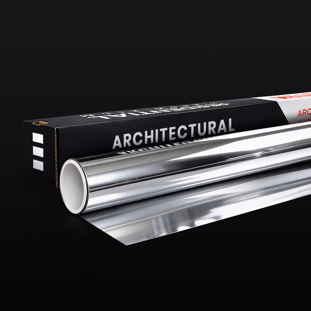 HITEK Silver Reflective film roll with HITEK architectural packaging